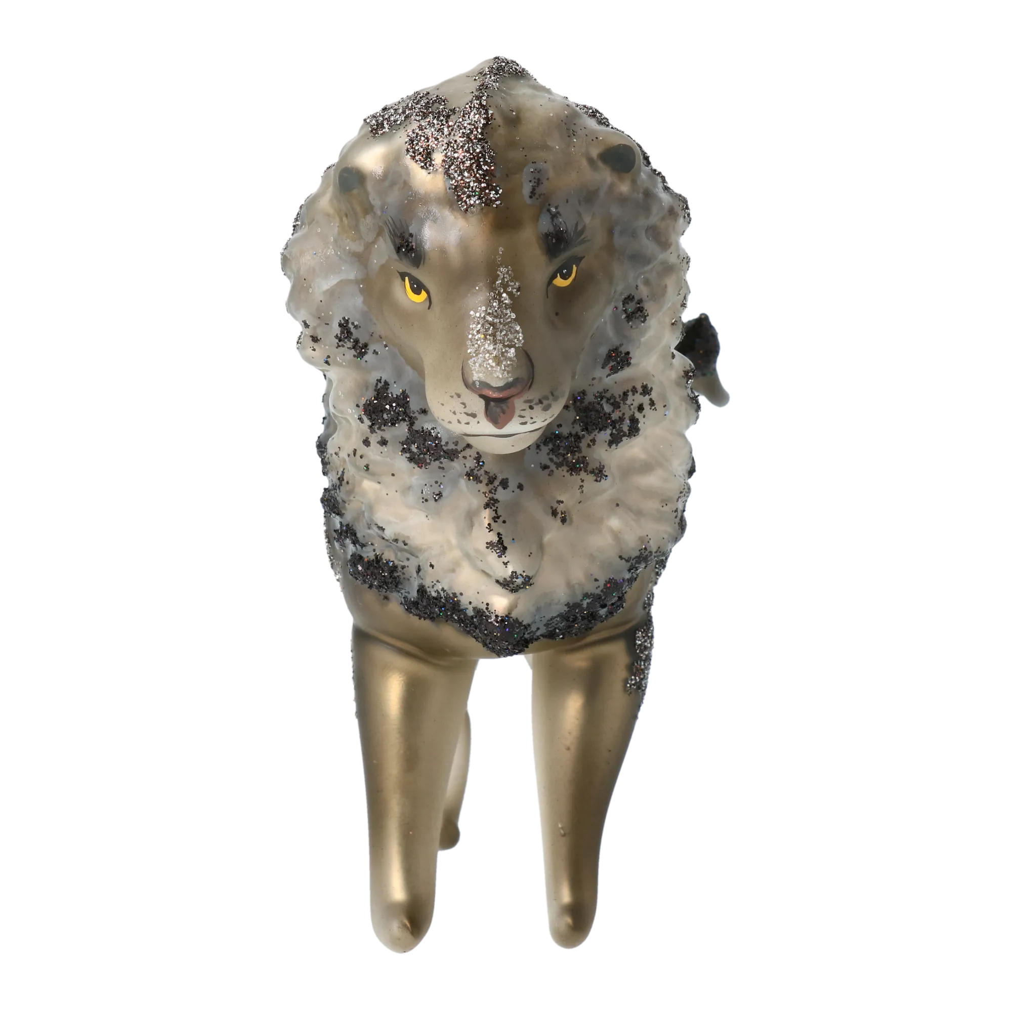 Silver Mane Lion Glass Ornament  Handmade Glass Christmas ornament. 2022-022