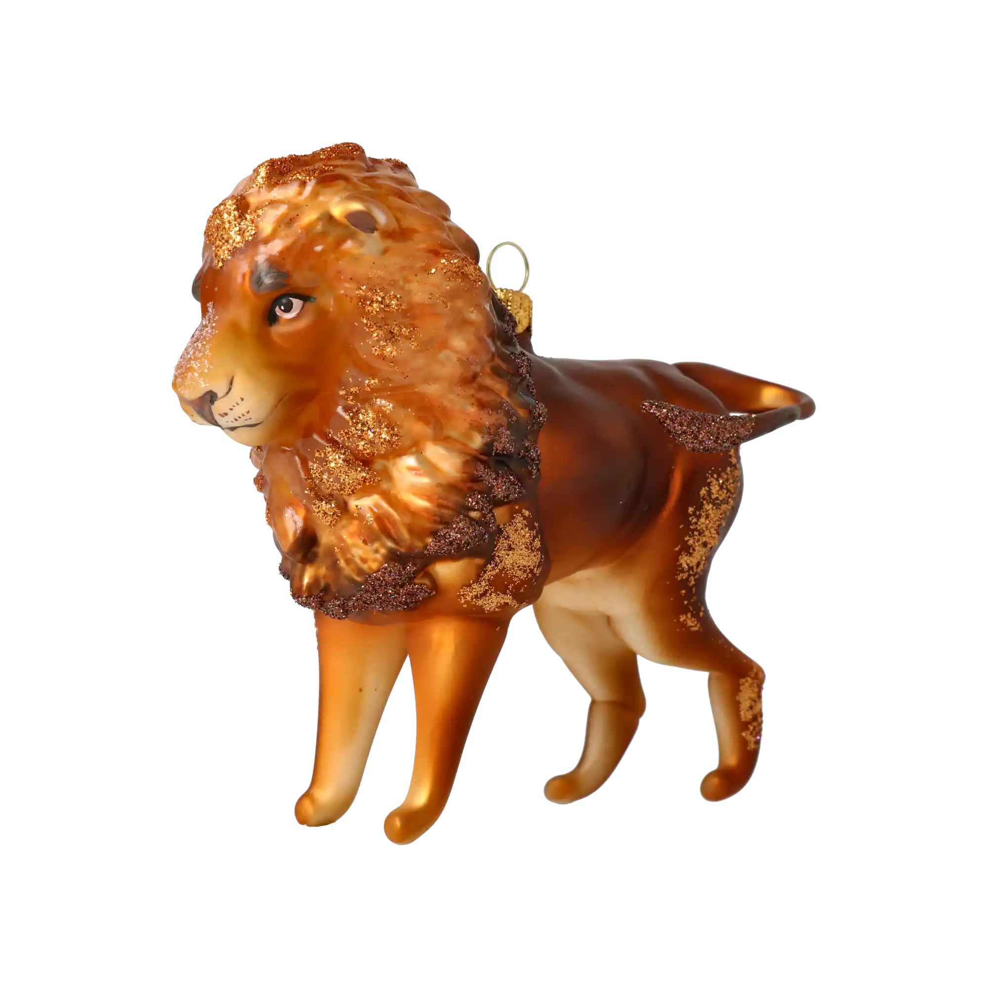 Król zwierząt Lew Szklana Ozdoba