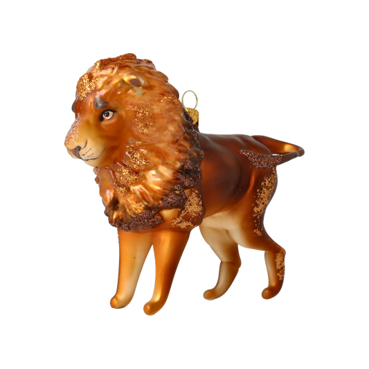 Król zwierząt Lew Szklana Ozdoba