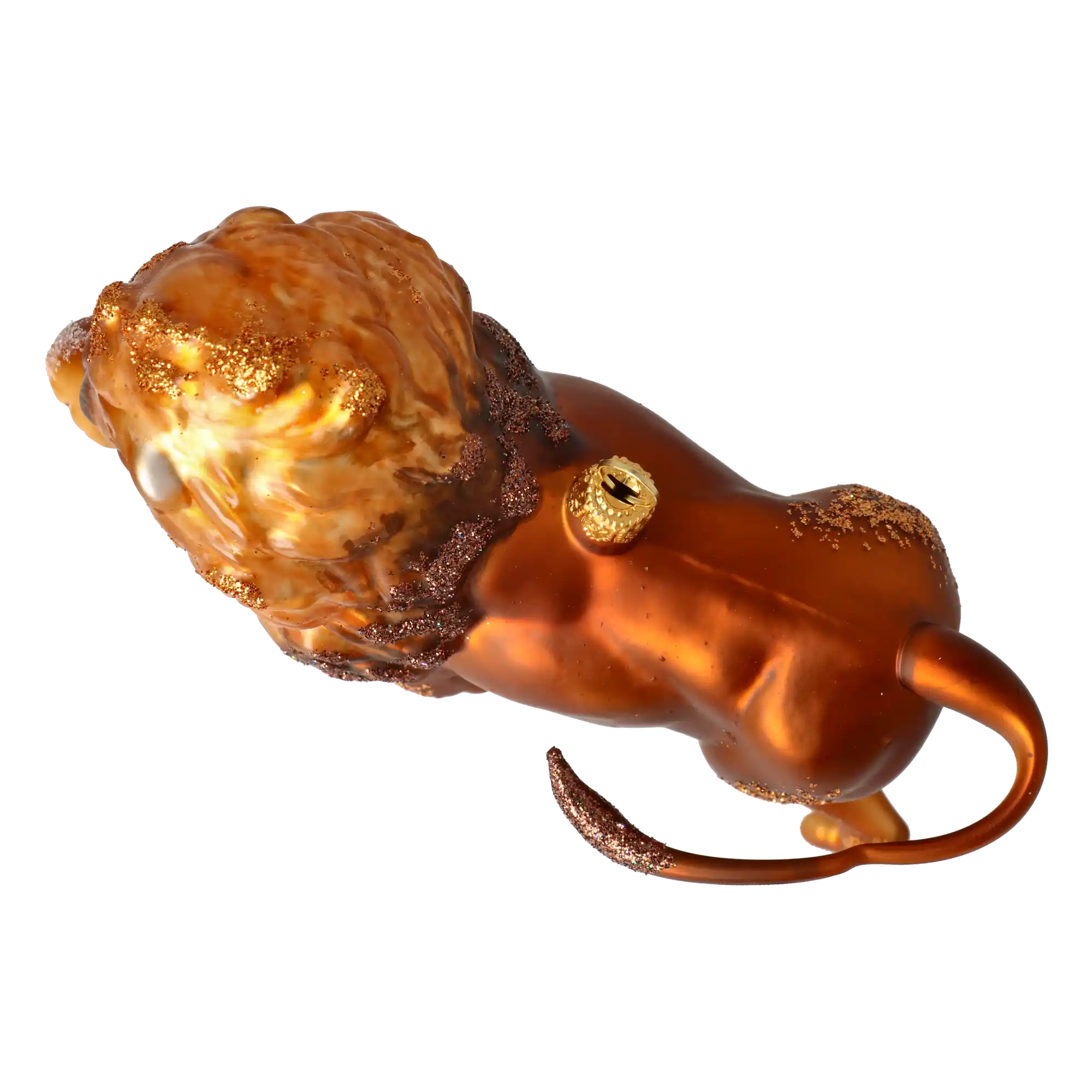 Szklana ozdoba świąteczna Lew ze Złotą Grzywą Ręcznie wykonana szklana ozdoba świąteczna