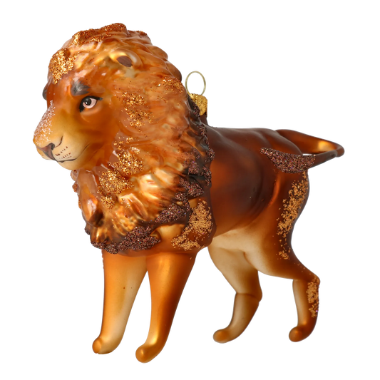 Golden Mane Lion Glass Ornament  Handmade Glass Christmas ornament. 2022-023