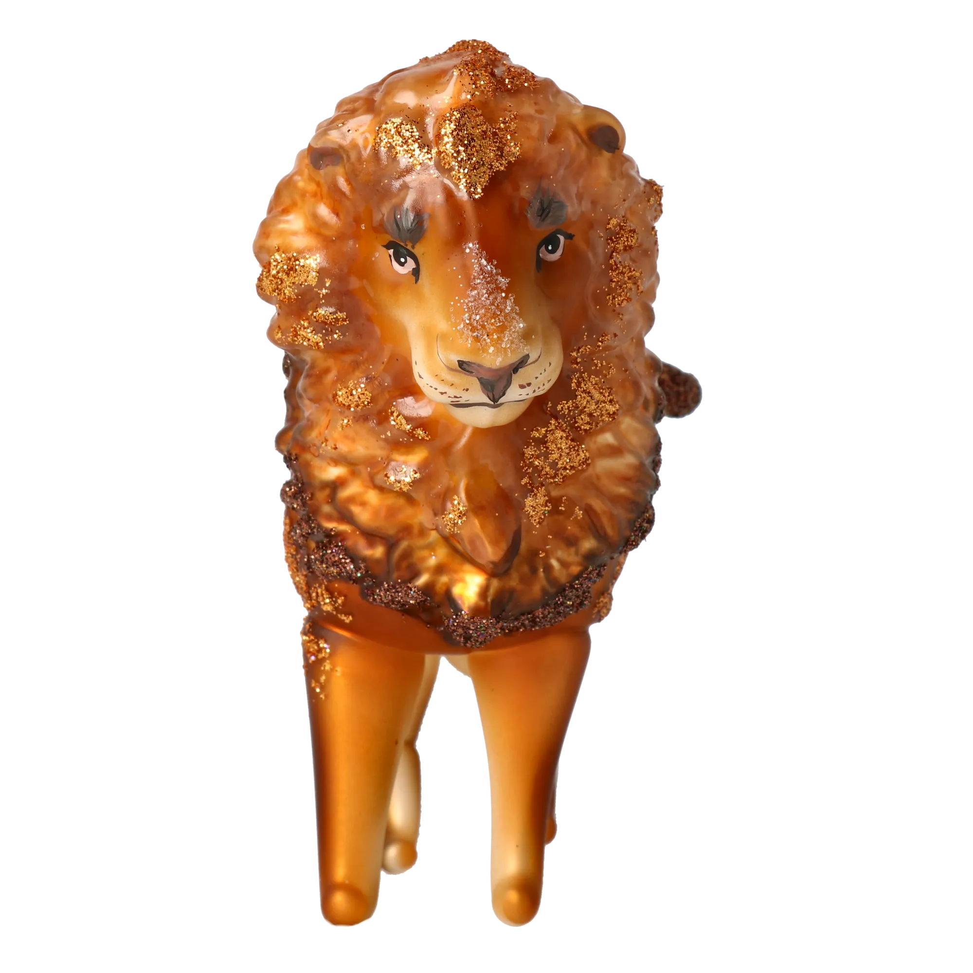 Golden Mane Lion Glass Ornament  Handmade Glass Christmas ornament. 2022-023