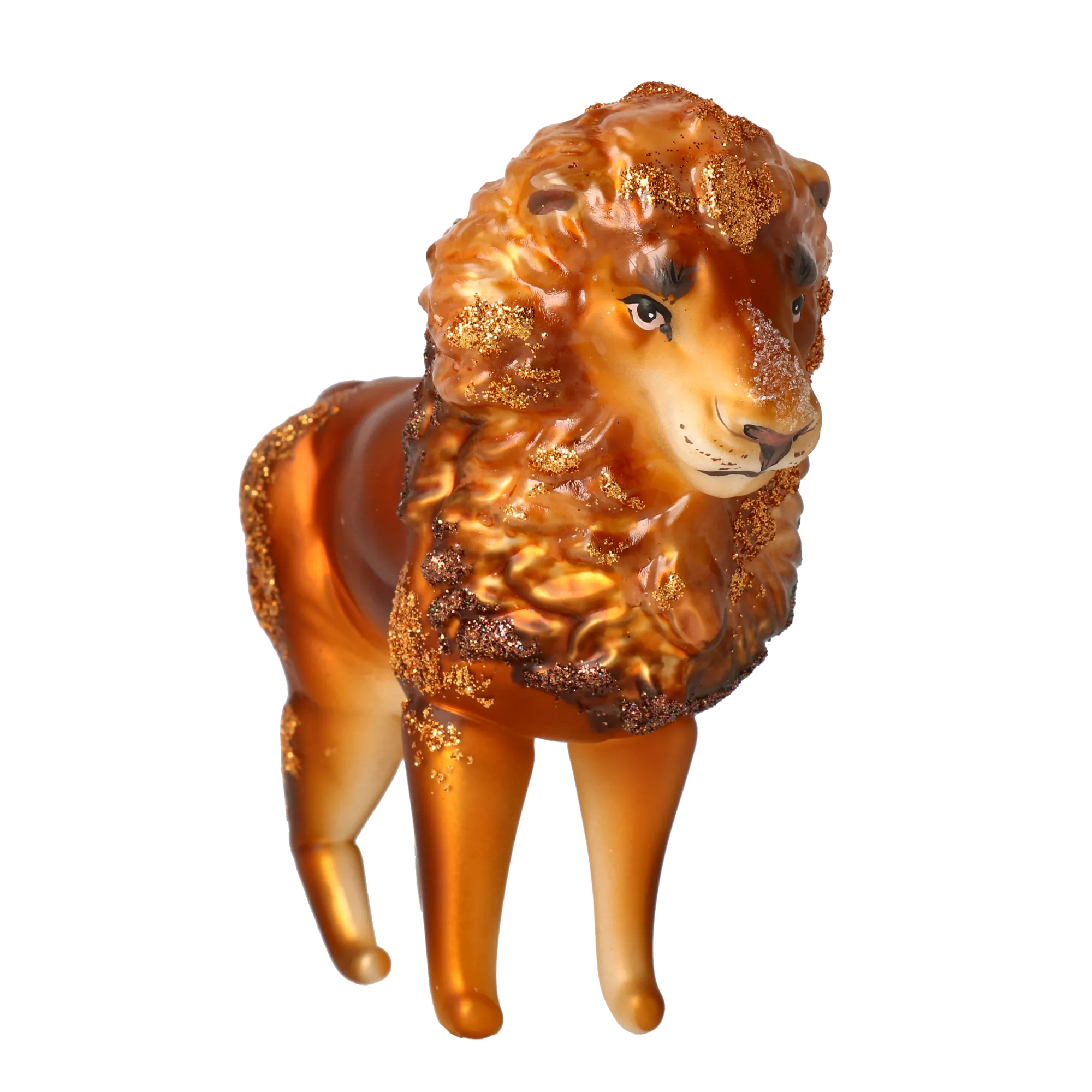 Golden Mane Lion Glass Ornament  Handmade Glass Christmas ornament. 2022-023