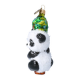 Załaduj obraz do przeglądarki galerii, Christmas Ornament Panda with Bamboo. Handmade Glass Christmas ornament. 2022-024
