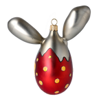 Inquisitive Roseate Hare | Hand-Painted Glass Ornament | Blubom 2022-025