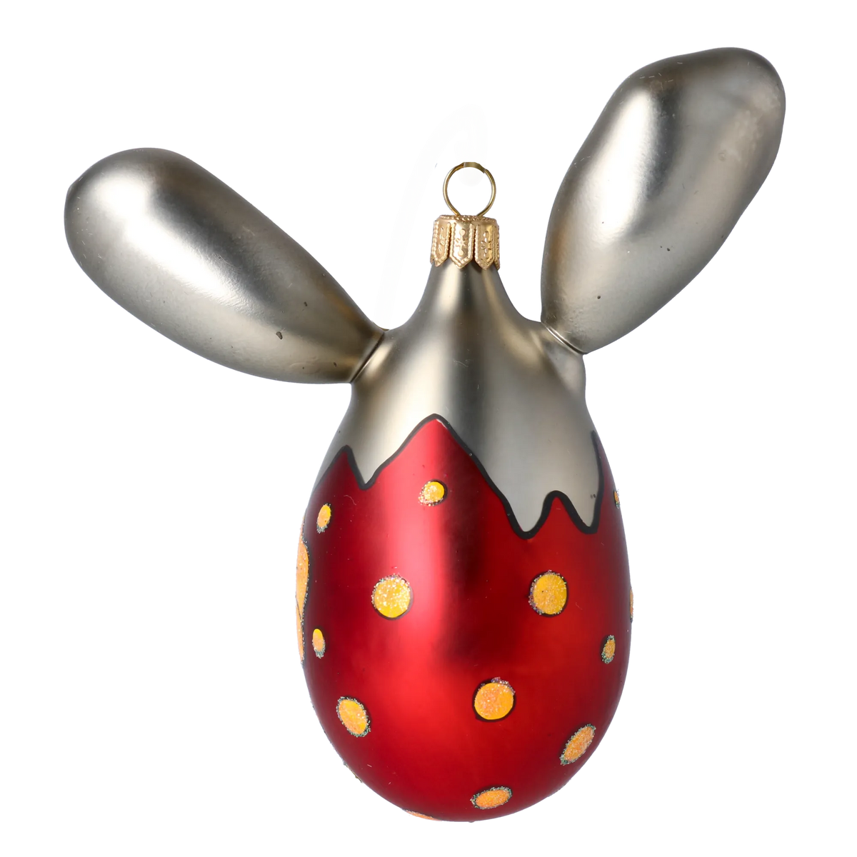 Inquisitive Roseate Hare | Hand-Painted Glass Ornament | Blubom 2022-025