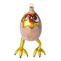 Skeptical Gilded Hatchling | Hand-Painted Glass Ornament | Blubom 2022-026