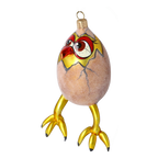 Skeptical Gilded Hatchling | Hand-Painted Glass Ornament | Blubom 2022-026