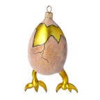 Skeptical Gilded Hatchling | Hand-Painted Glass Ornament | Blubom 2022-026