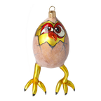 Skeptical Gilded Hatchling | Hand-Painted Glass Ornament | Blubom 2022-026