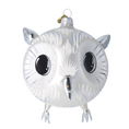 Load image into Gallery viewer, Silver Owl. Handmade Glass Christmas ornament. 2022-035
