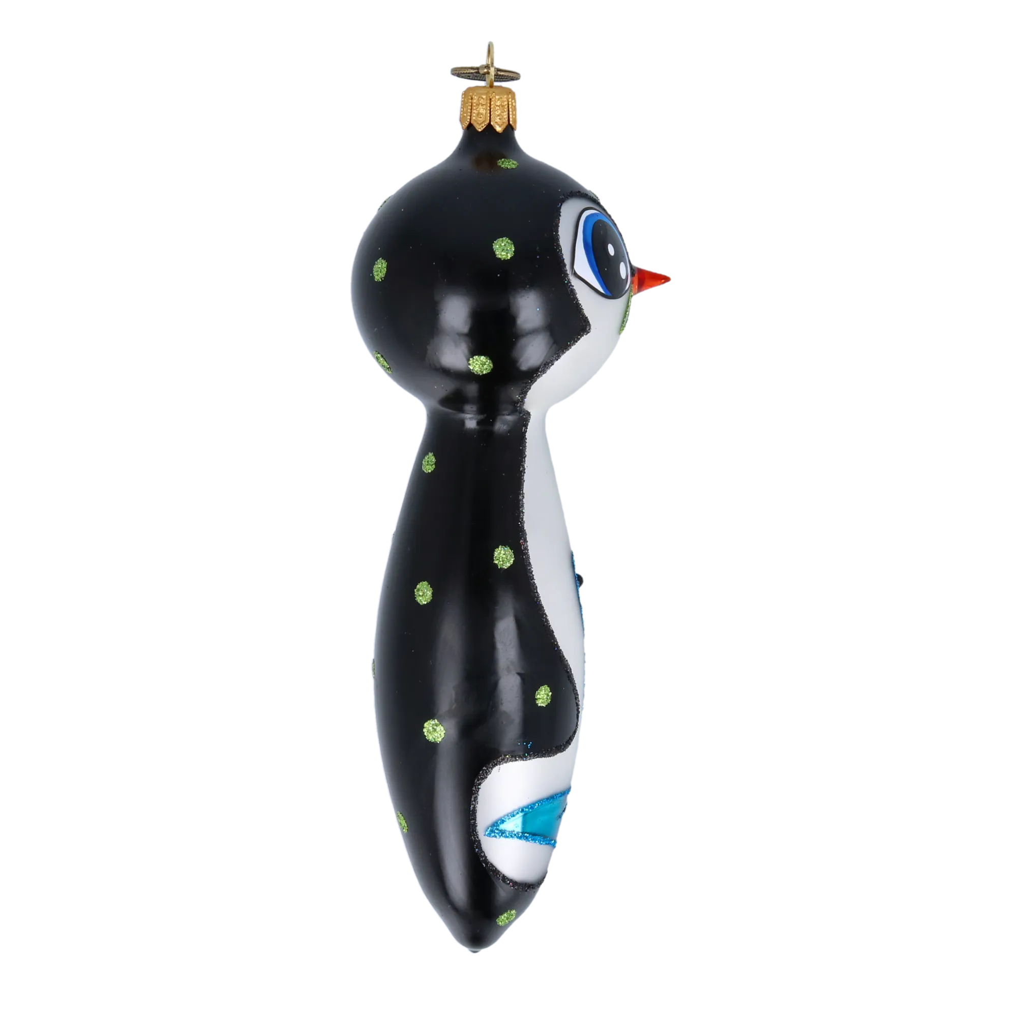 Penguin with Azure Catch Premium christmas glass ornament 2022-036