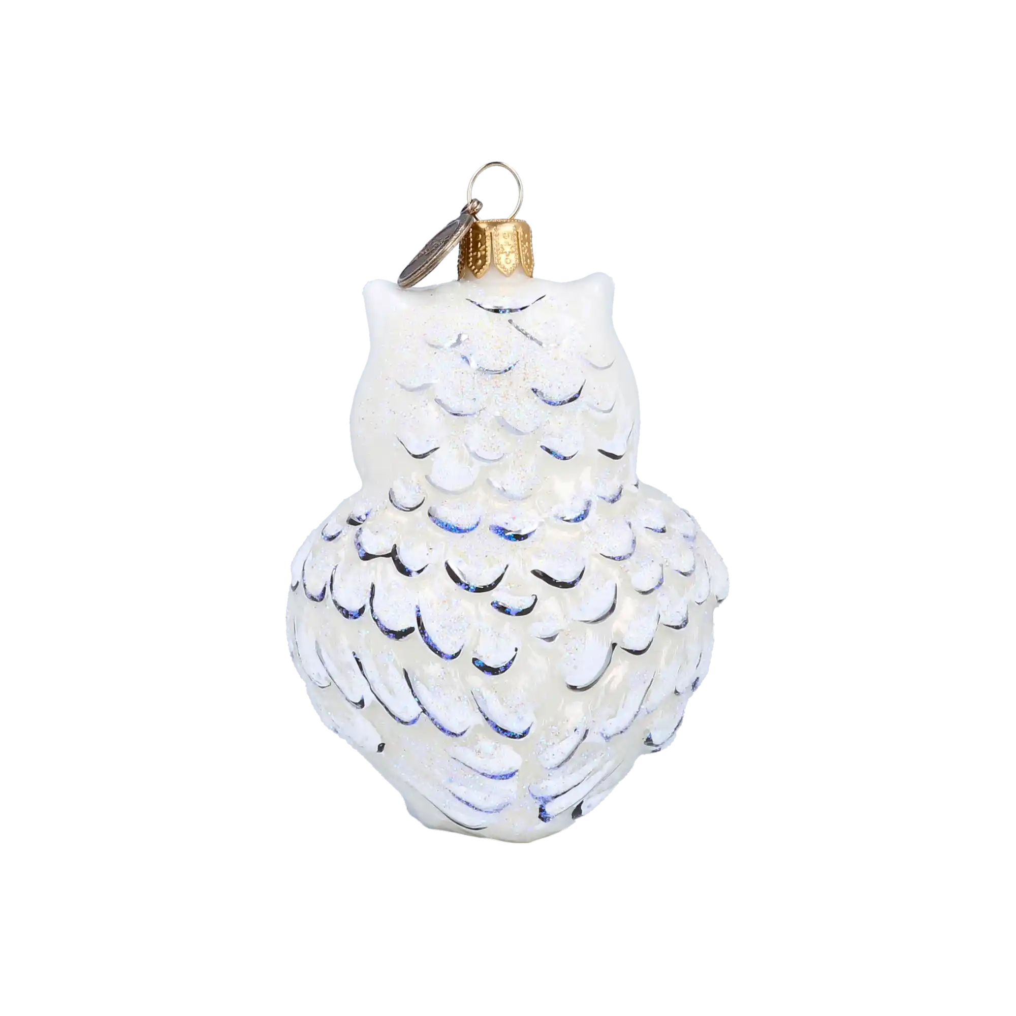 Biała Sowa Śnieżka Szklana Ozdoba sówka