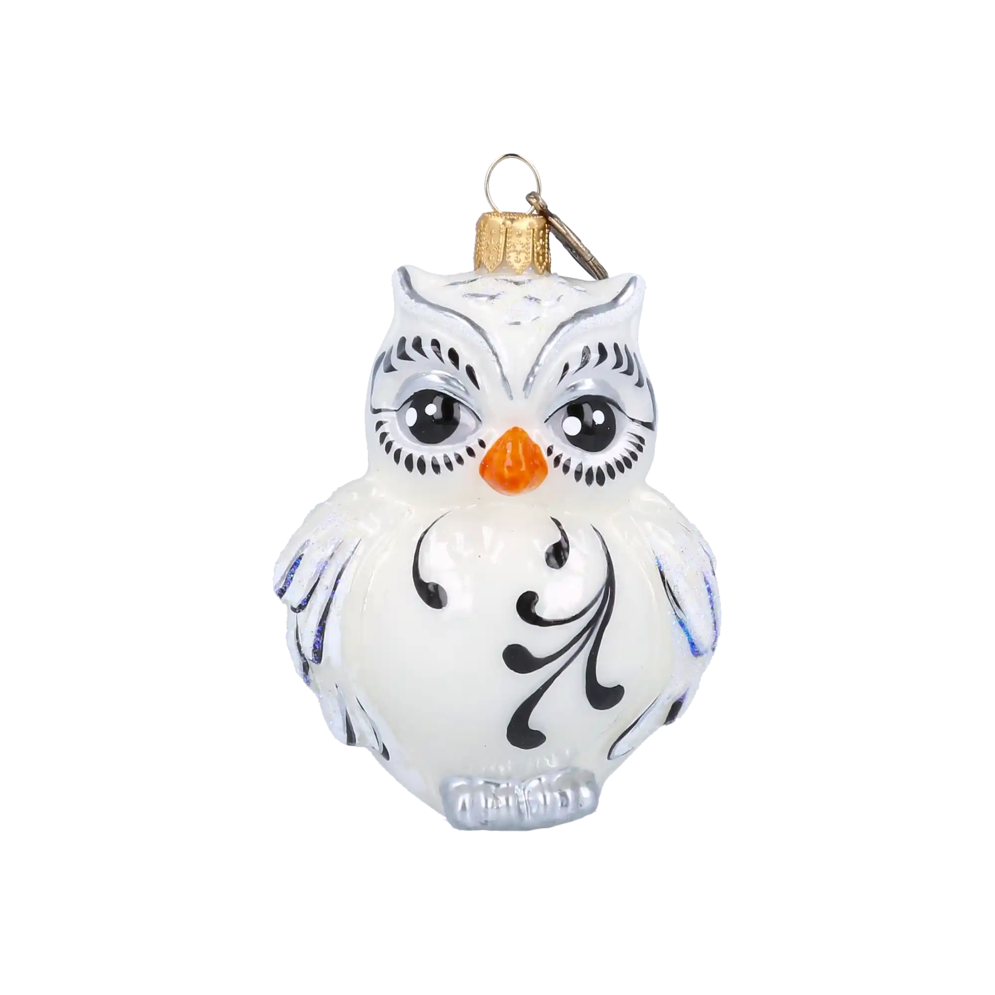 Biała Sowa Śnieżka Szklana Ozdoba sówka