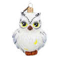Load image into Gallery viewer, Snowy Pearl Owl Premium christmas glass ornament 2022-048
