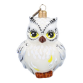 Owl of the Silent Vigil | Hand-Painted Glass Ornament | Blubom 2022-048