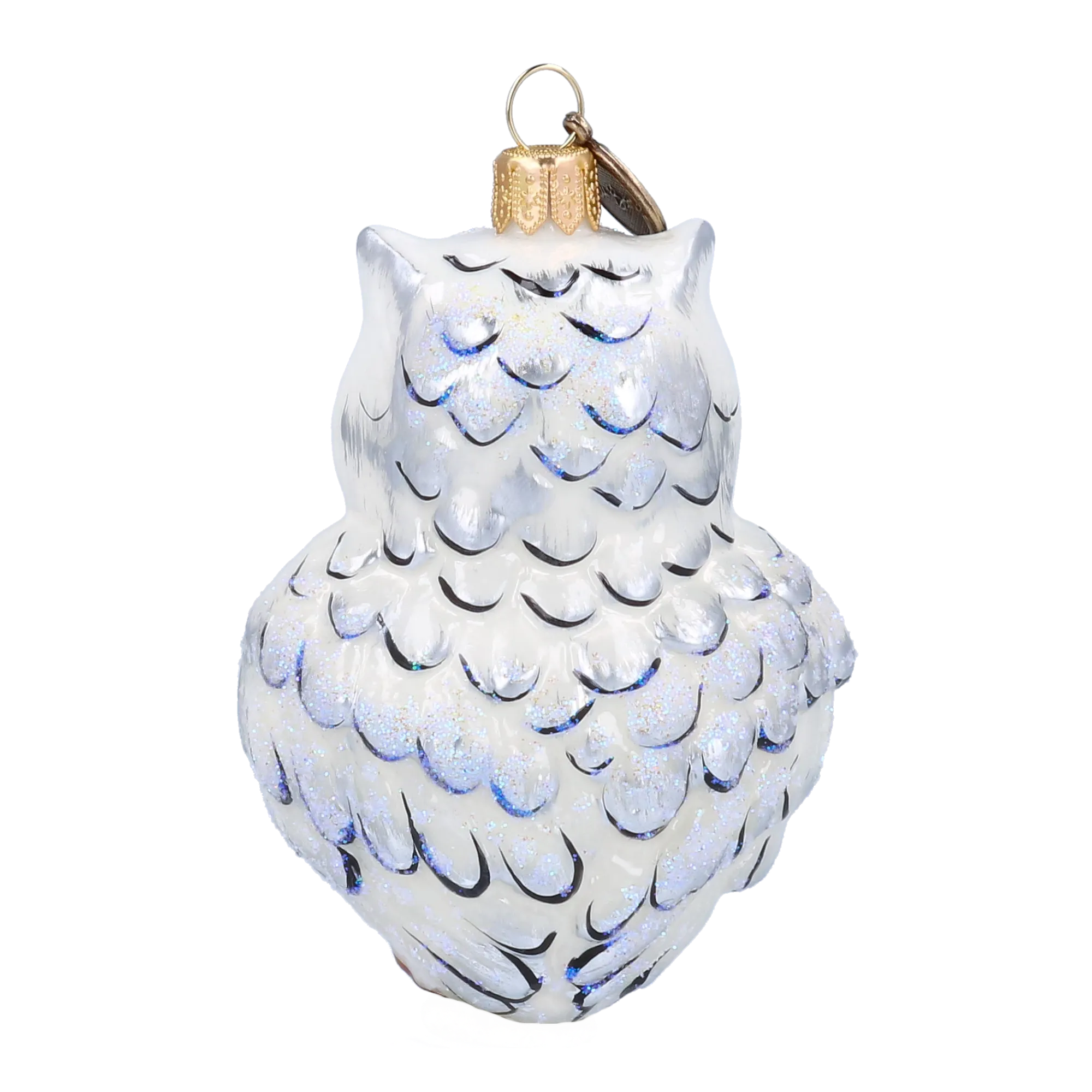 Snowy Pearl Owl Premium christmas glass ornament 2022-048
