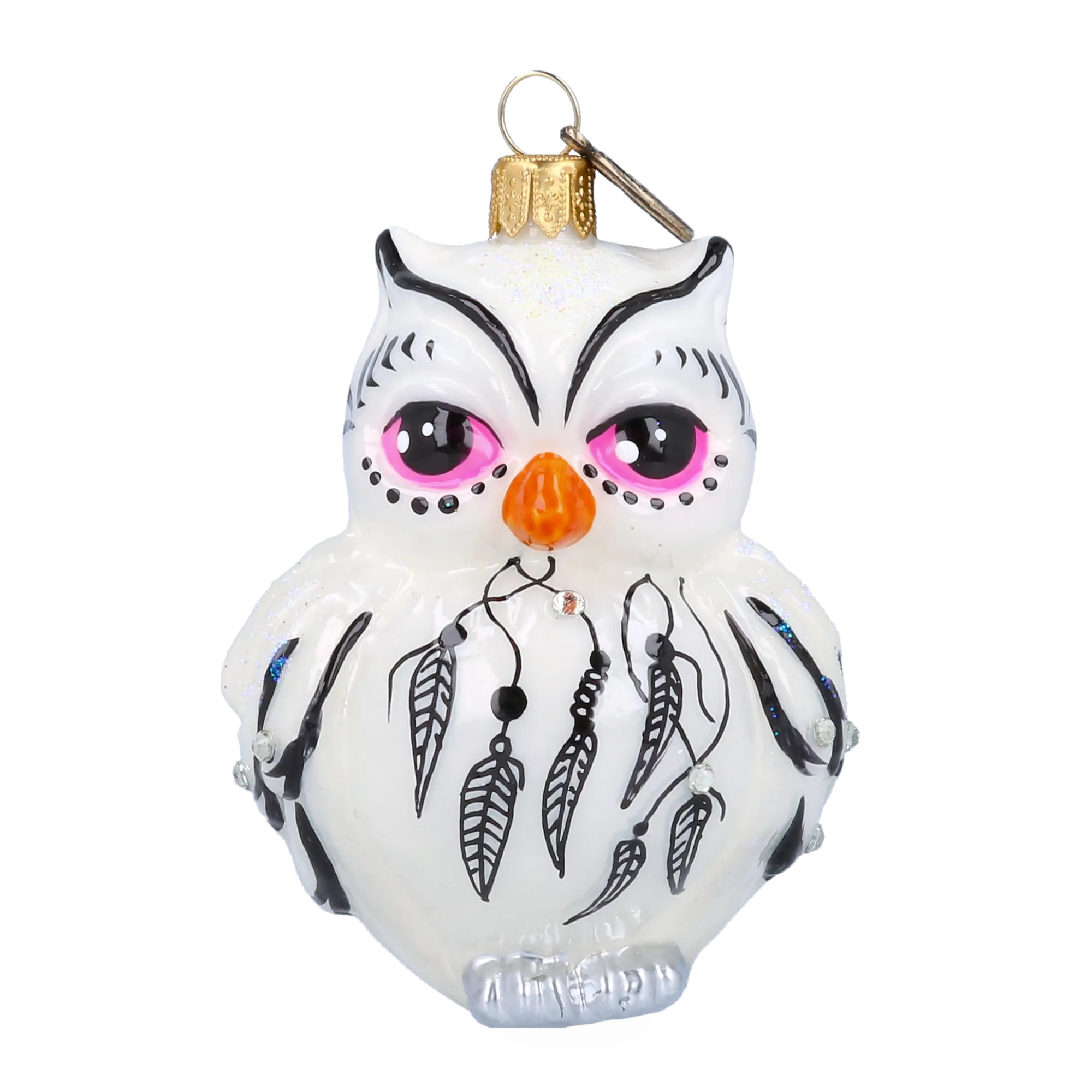 Snowy Dreamer Owl Premium christmas glass ornament 2022-049