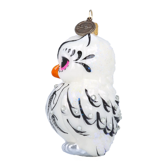 Snowy Dreamer Owl Premium christmas glass ornament 2022-049