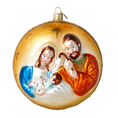 Załaduj obraz do przeglądarki galerii, Golden Holy Family Premium christmas glass ornament 2022-067
