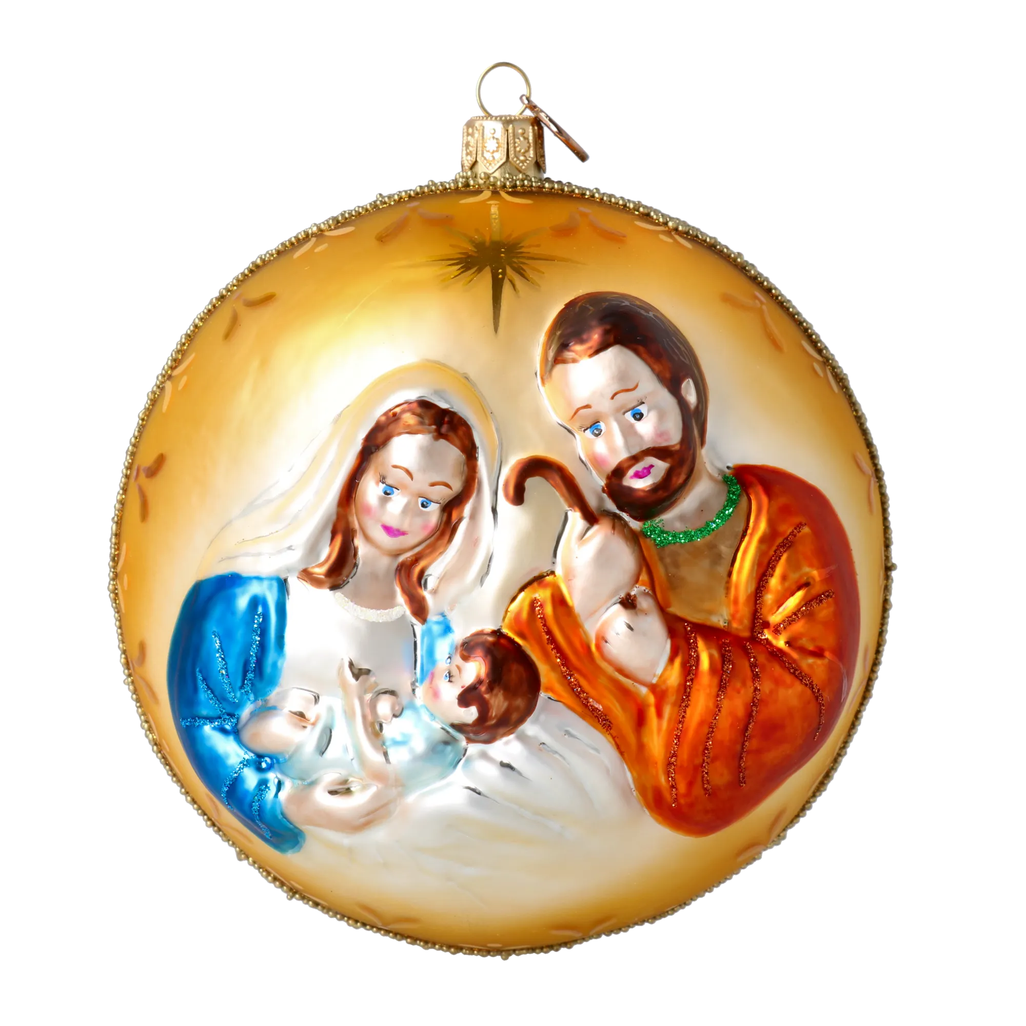 Amber Hallowed Silence | Hand-Painted Glass Ornament | Blubom 2022-067