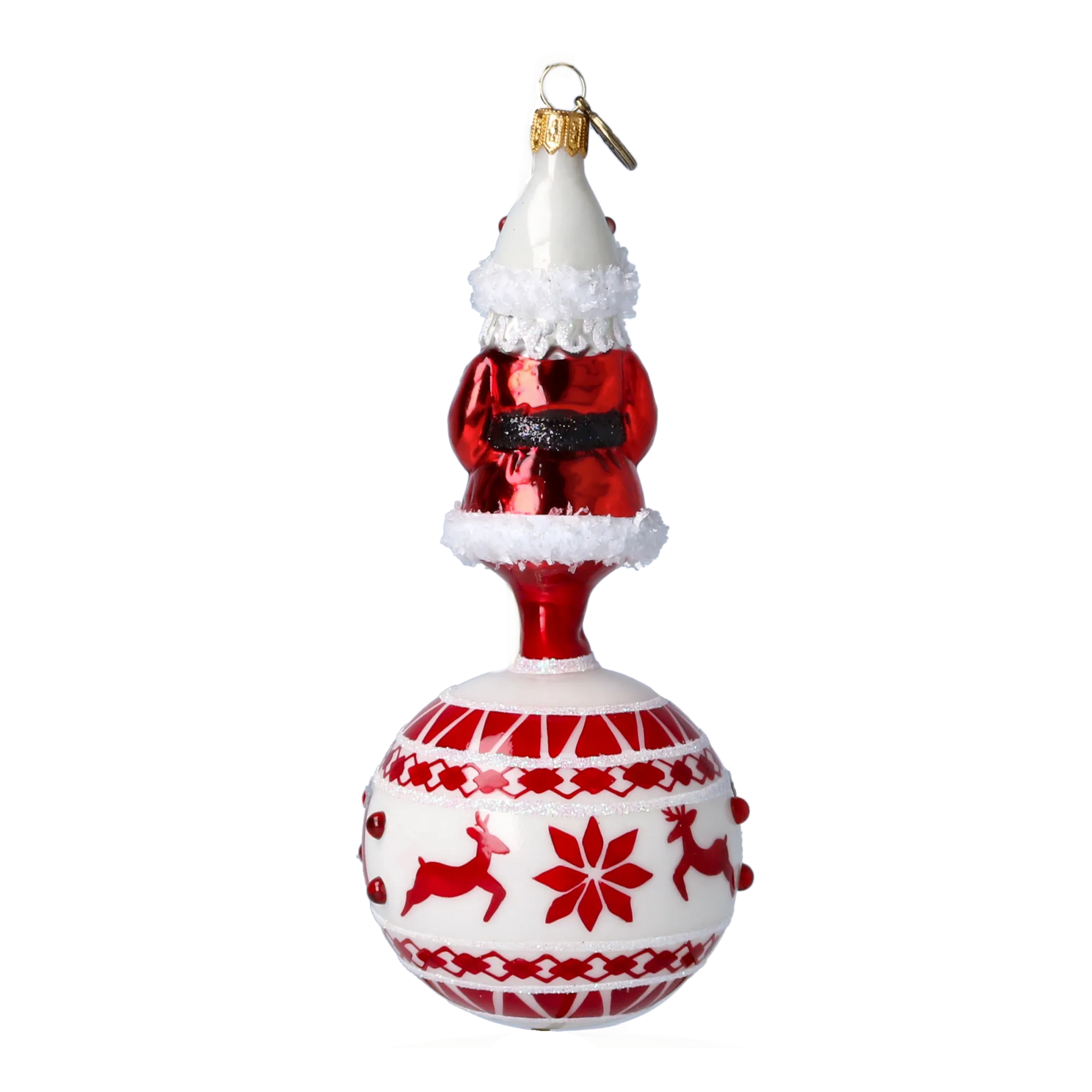 Scandi Santa Ornament Ornament Handmade Glass Christmas ornament 2022-076