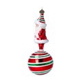 Załaduj obraz do przeglądarki galerii, Ręcznie wykonana szklana ozdoba świąteczna Mikołaj z laski cukrowej
