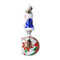 Załaduj obraz do przeglądarki galerii, Wintry Blue Santa Ornament Handmade Glass Christmas ornament 2022-077
