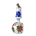 Załaduj obraz do przeglądarki galerii, Wintry Blue Santa Ornament Handmade Glass Christmas ornament 2022-077
