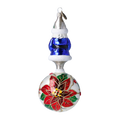 Załaduj obraz do przeglądarki galerii, Wintry Blue Santa Ornament Handmade Glass Christmas ornament 2022-077
