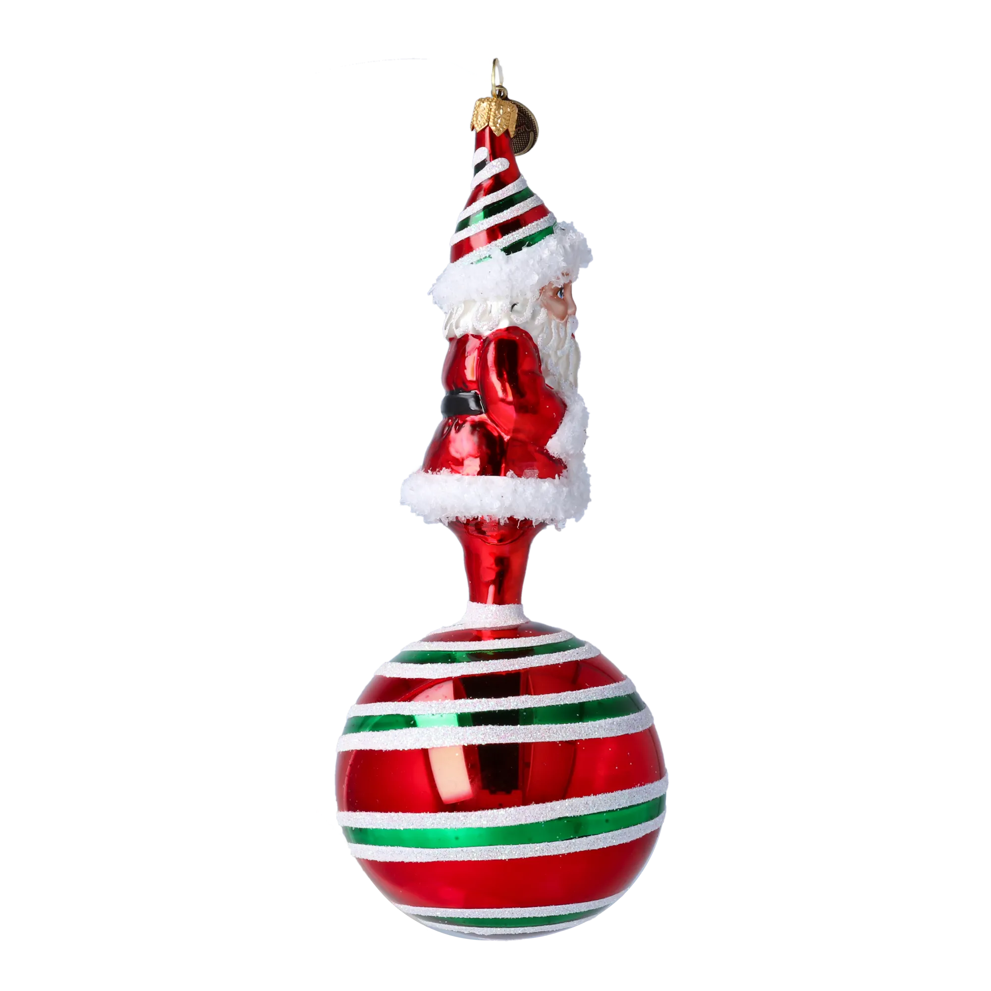Candy Cane Santa Ornament Ornament Ornament Handmade Glass Christmas ornament 2022-079