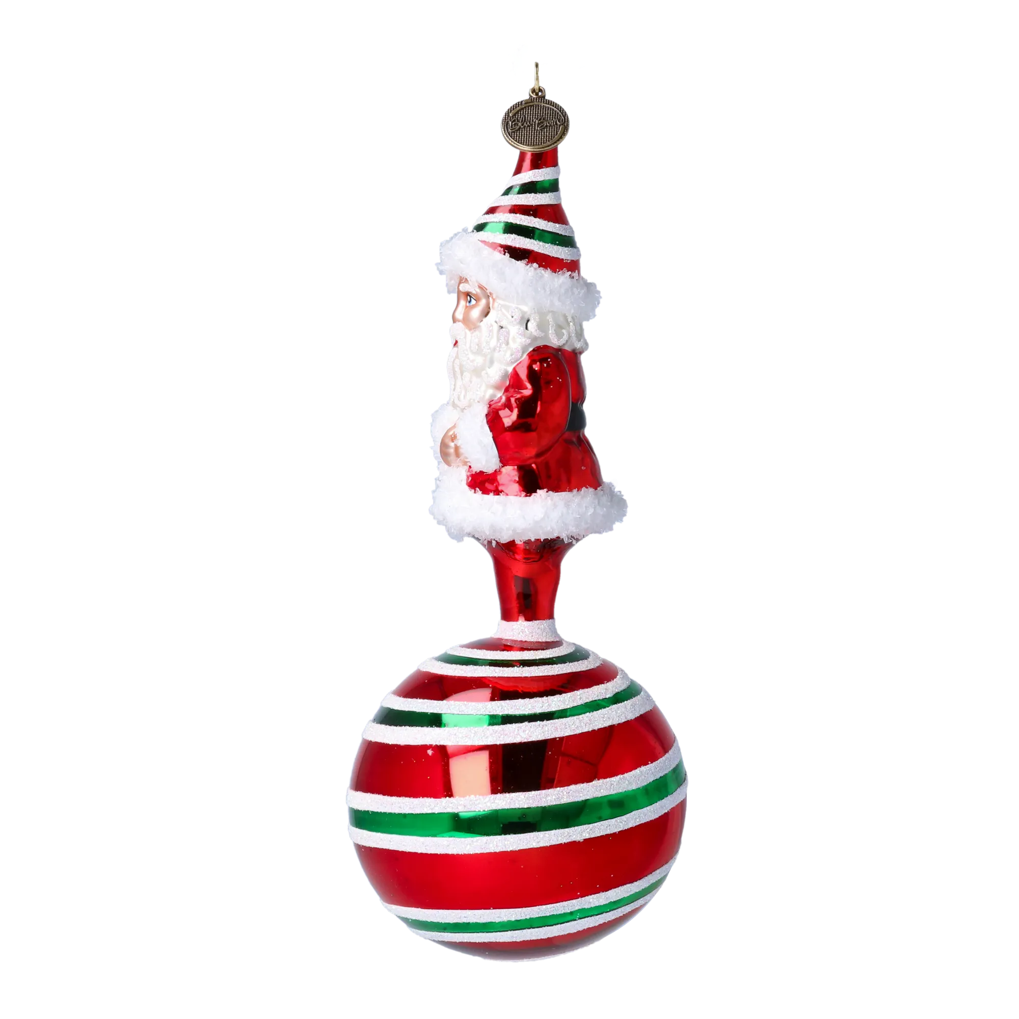 Candy Cane Santa Ornament Ornament Ornament Handmade Glass Christmas ornament 2022-079