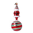 Load image into Gallery viewer, Candy Cane Santa Ornament Ornament Ornament Handmade Glass Christmas ornament 2022-079
