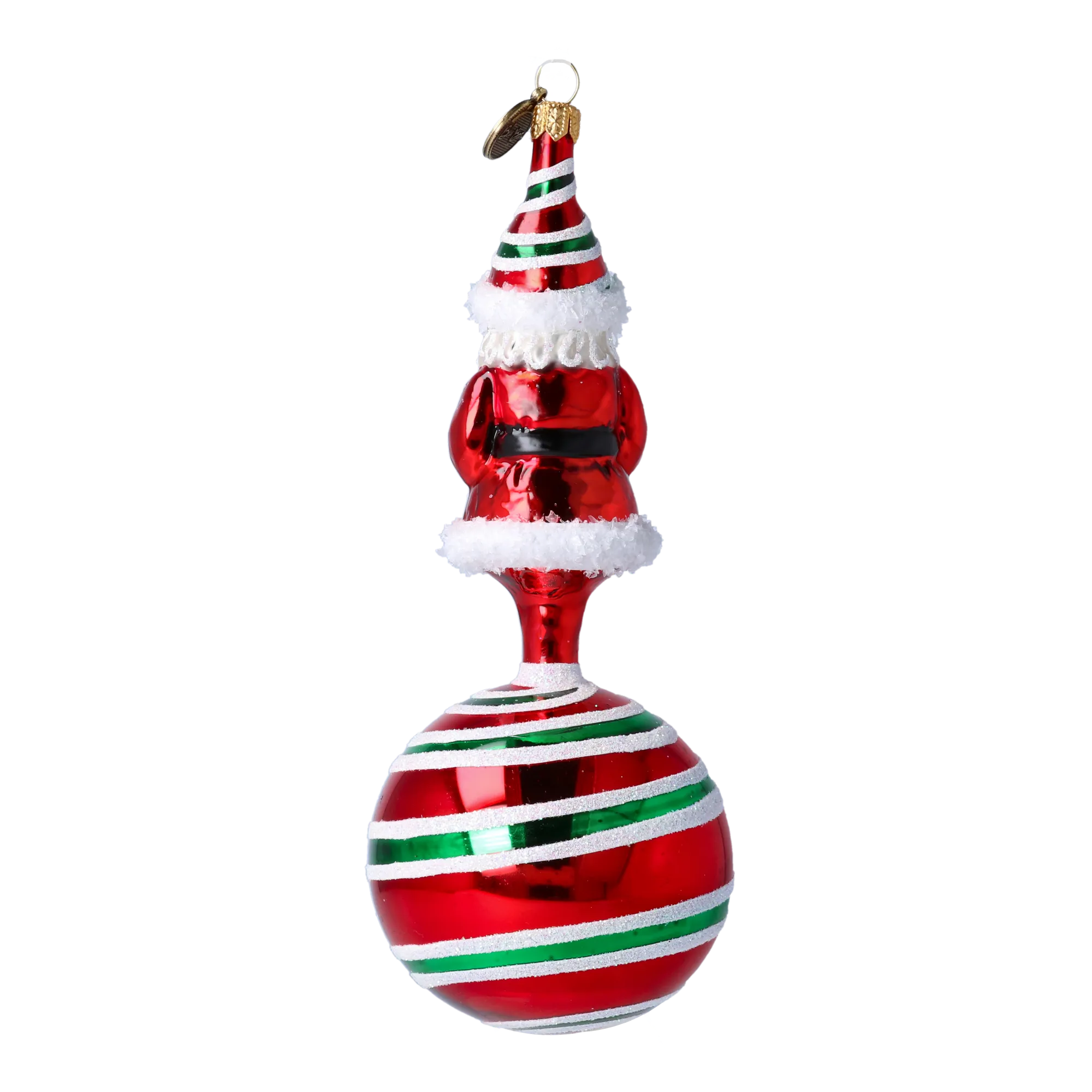 Candy Cane Santa Ornament Ornament Ornament Handmade Glass Christmas ornament 2022-079