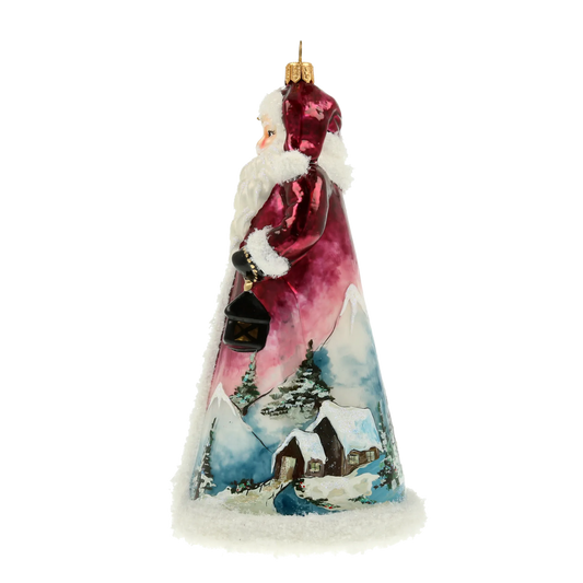 Santa with Lantern Handmade Glass Christmas ornament 2022-082