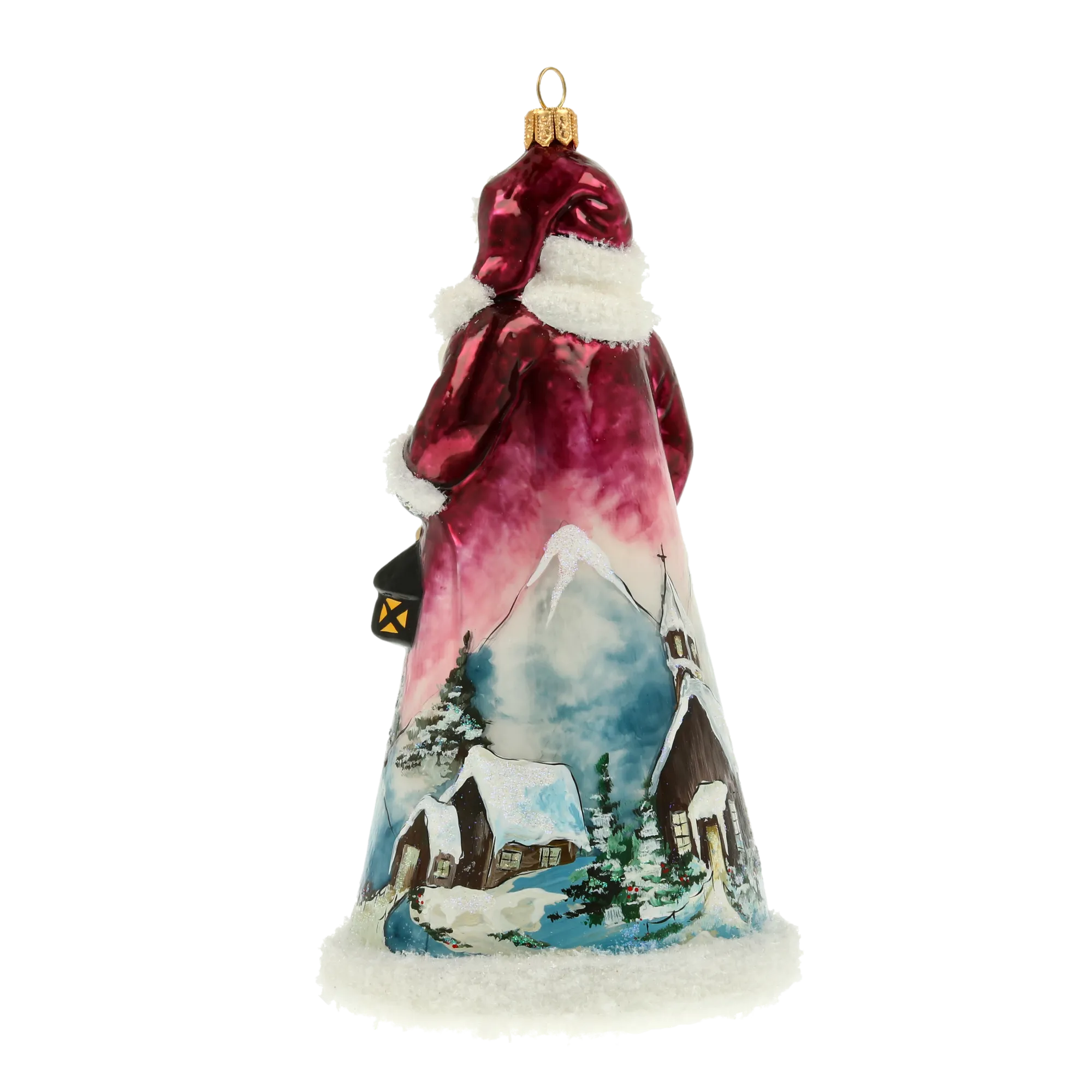 Santa with Lantern Handmade Glass Christmas ornament 2022-082