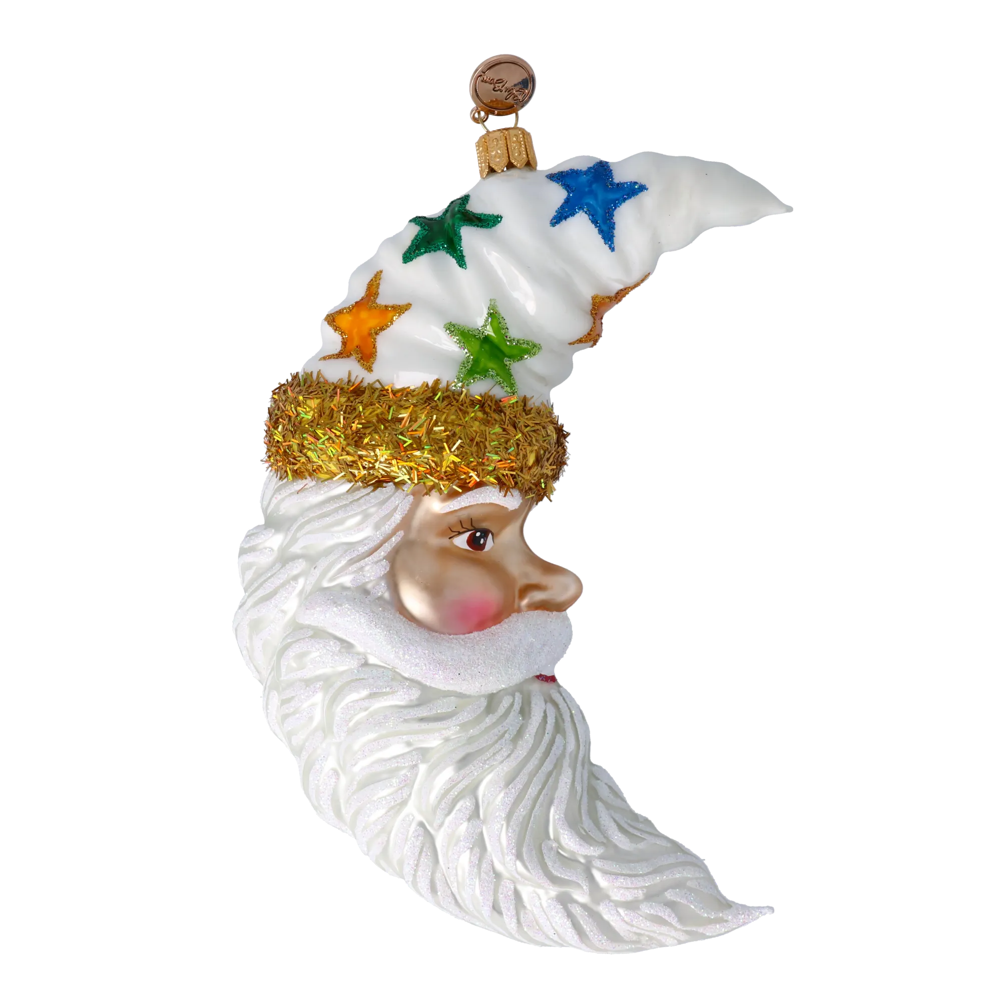 Starlit Santa Moon Premium christmas glass ornament 2022-088
