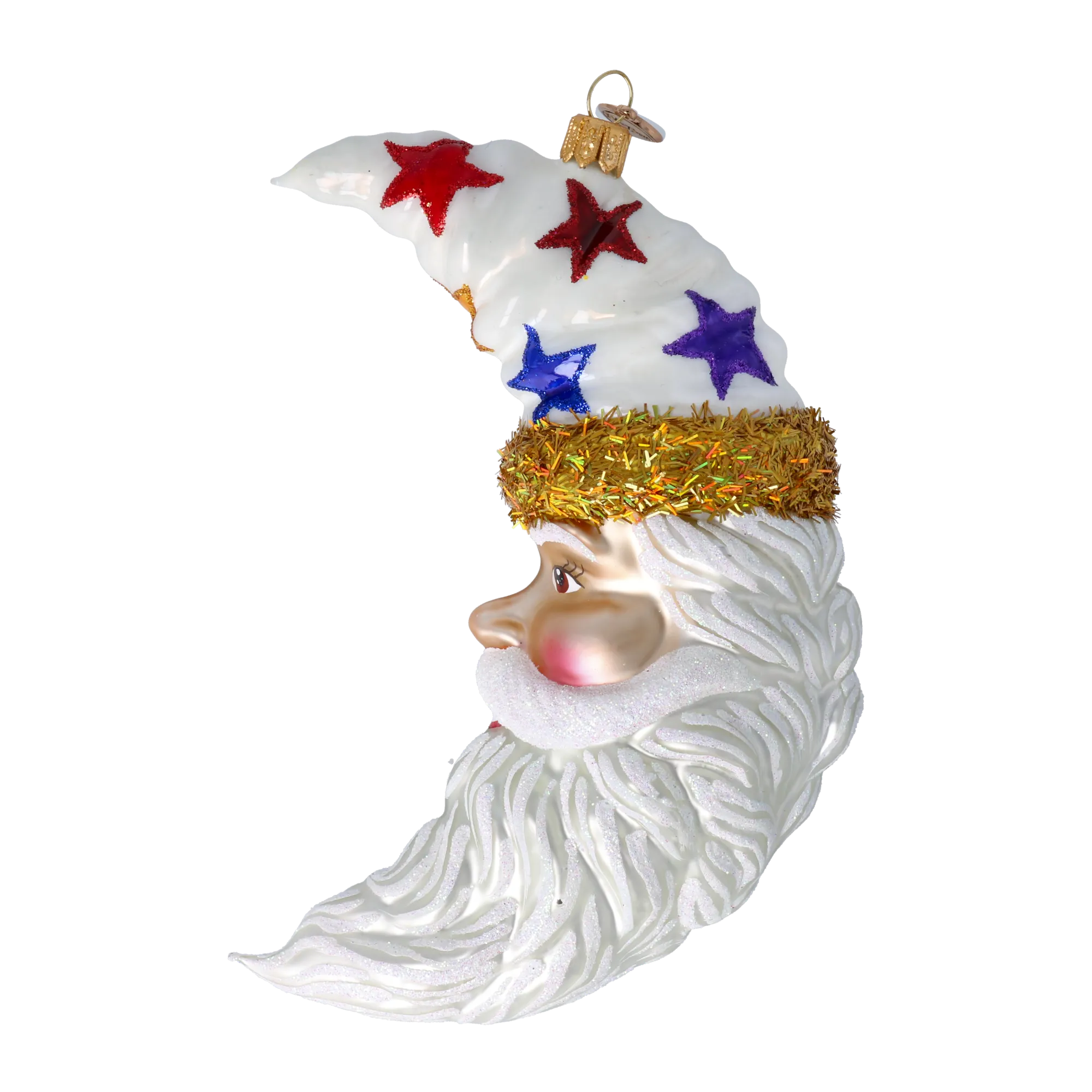 Starlit Santa Moon Premium christmas glass ornament 2022-088