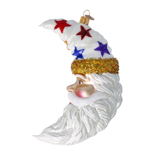 Starlit Santa Moon Premium christmas glass ornament 2022-088
