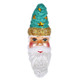 Load image into Gallery viewer, Celestial Turquoise Moon Santa Premium christmas glass ornament 2022-091
