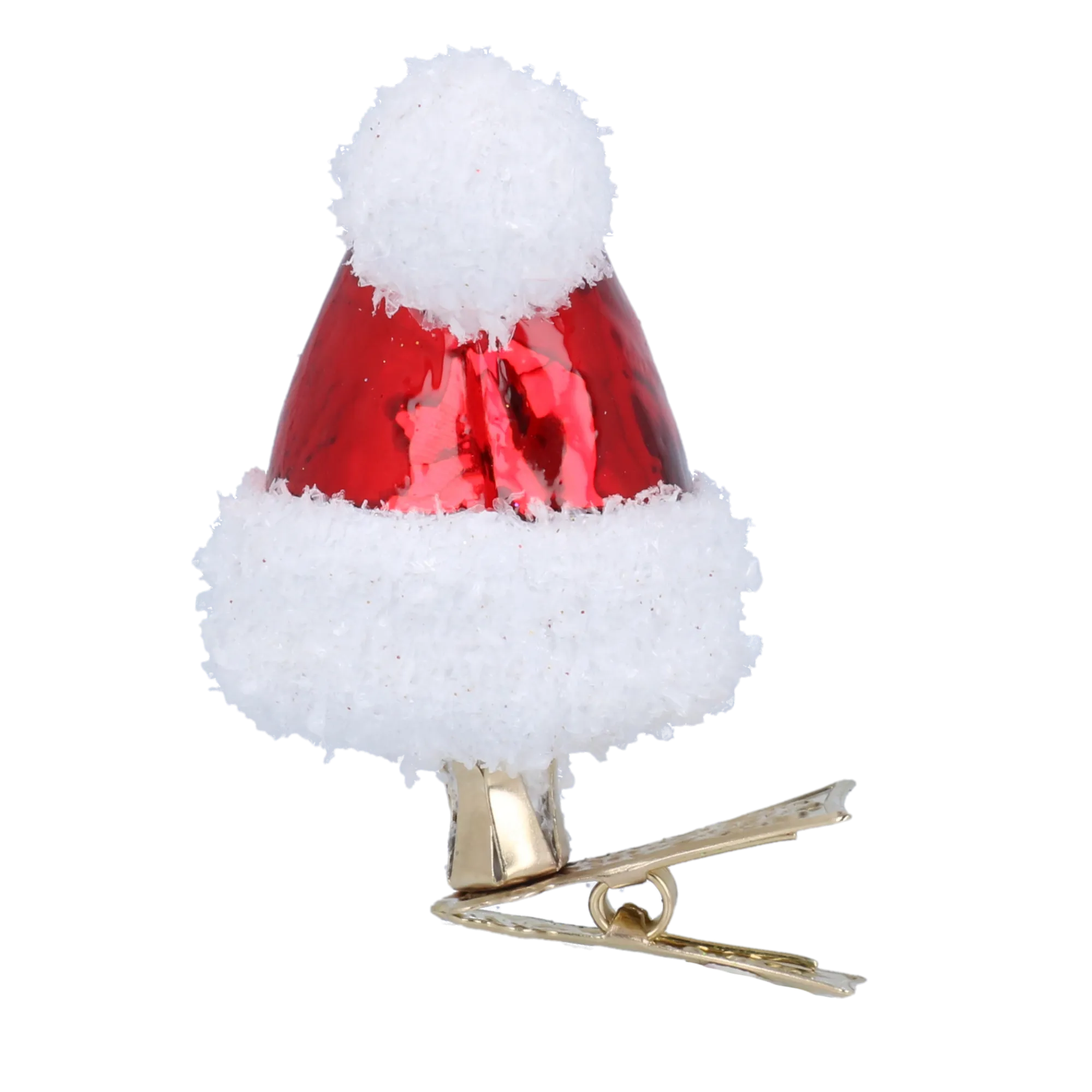 Scarlet Frosted Santa Hat Premium christmas glass ornament 2022-103