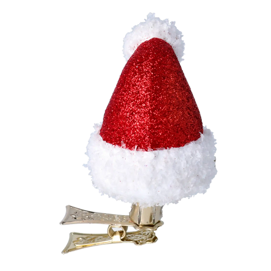Czapka Mikołaja na klipsie Szklana Ozdoba