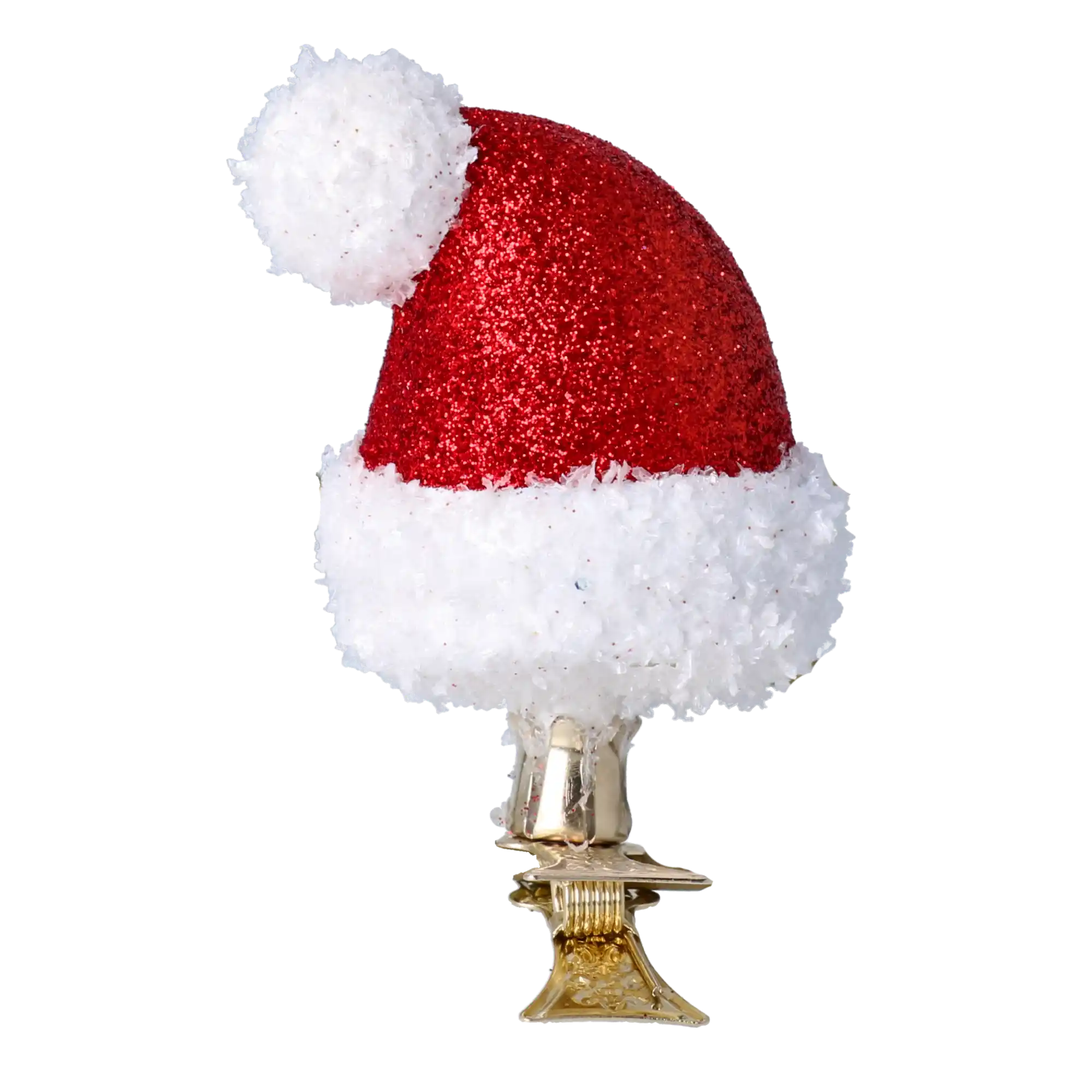 Czapka Mikołaja na klipsie Szklana Ozdoba