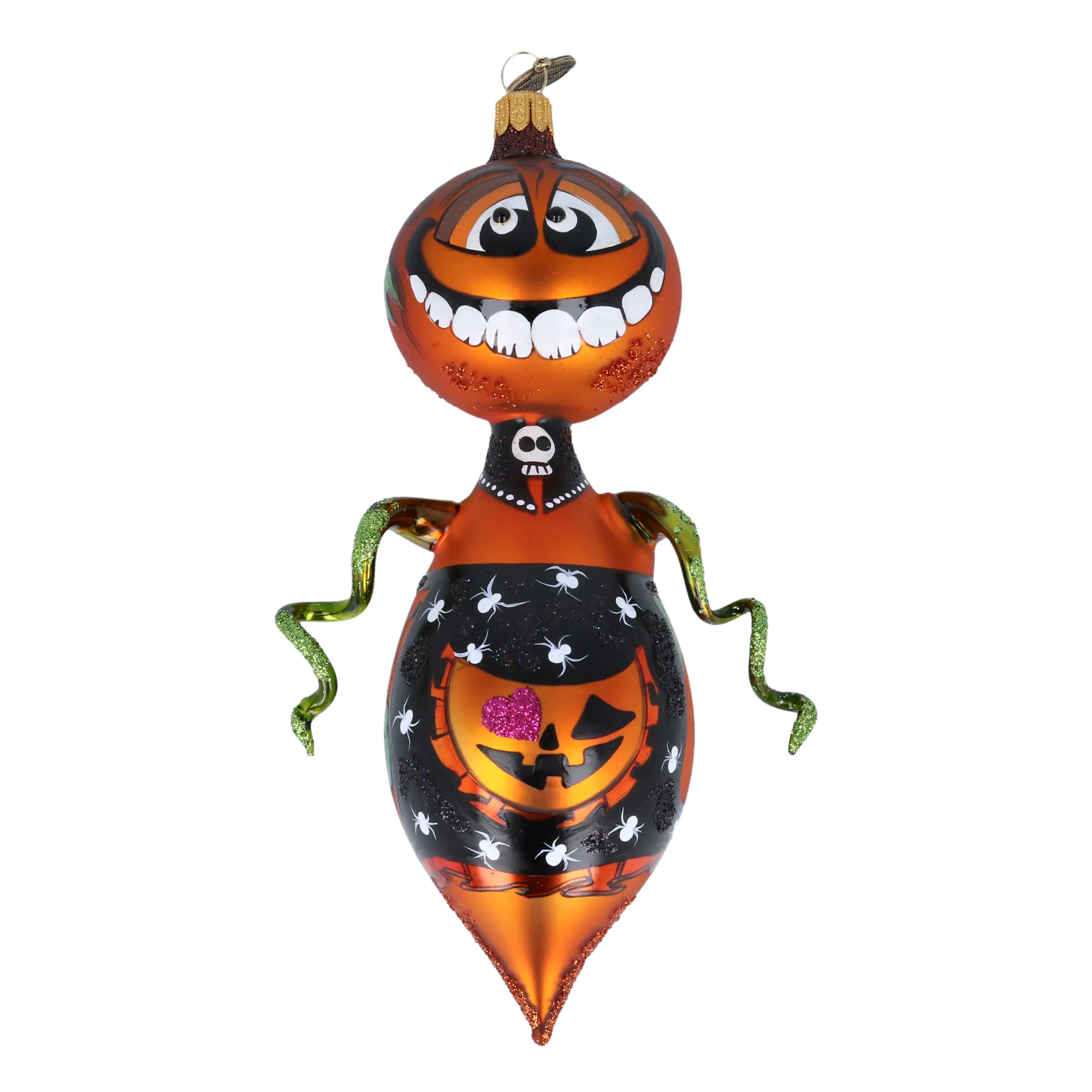 Midnight Amber Pumpkin Scarecrow Premium christmas glass ornament 2022-109