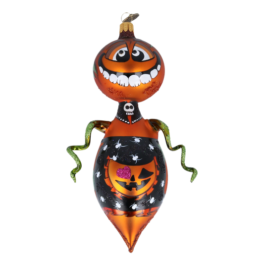 Midnight Amber Pumpkin Scarecrow Premium christmas glass ornament 2022-109