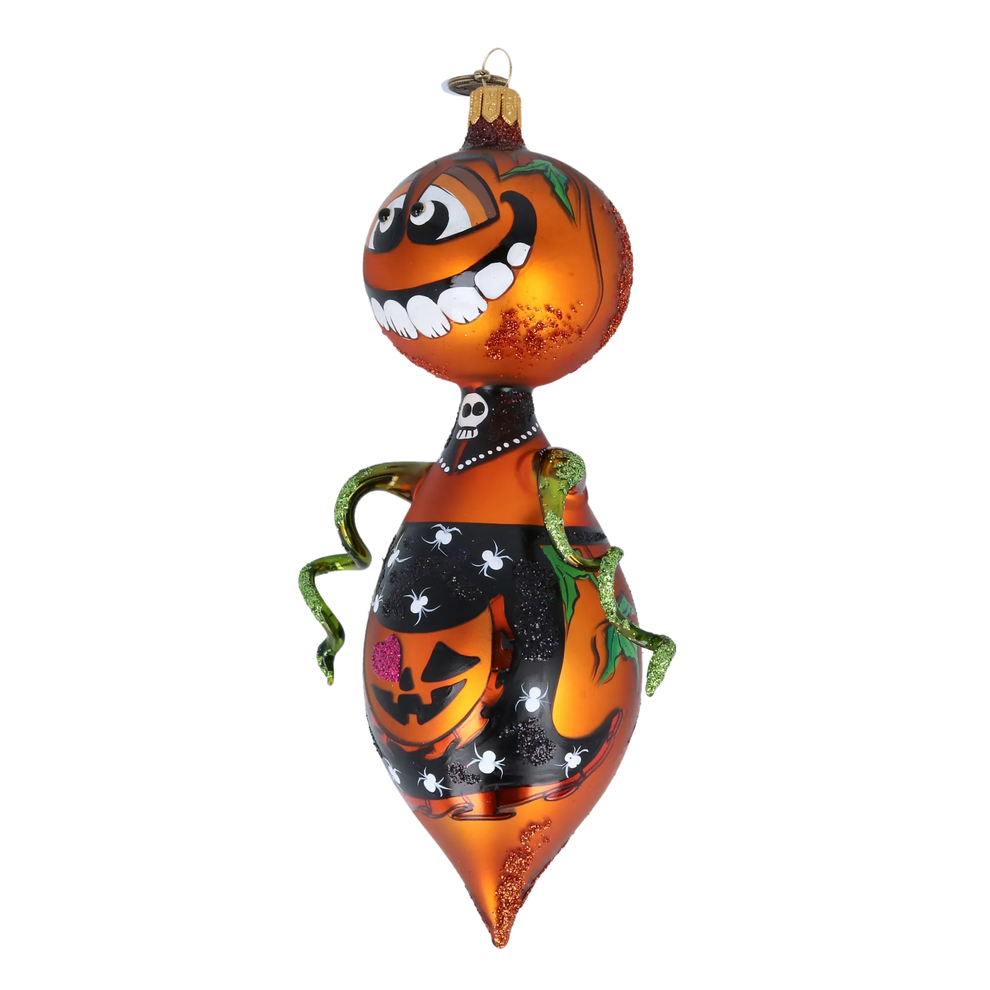 Midnight Amber Pumpkin Scarecrow Premium christmas glass ornament 2022-109