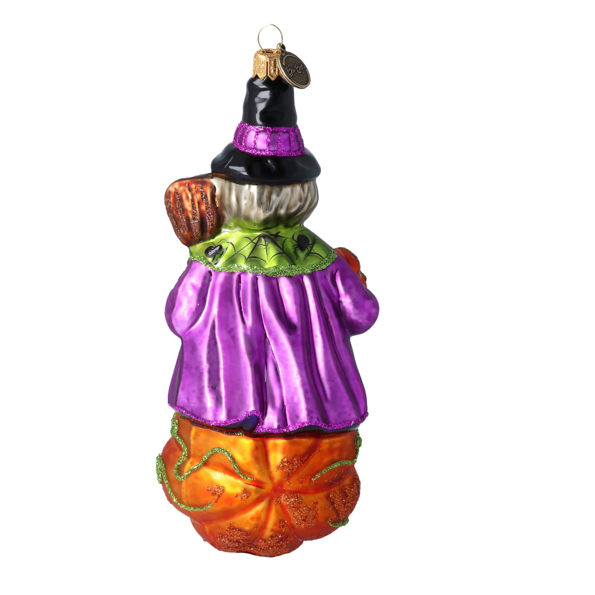 Pumpkin Witch - Charms and Spells. Handmade Glass Christmas ornament. 2022-116