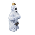 Load image into Gallery viewer, Silver Chained Ghost with Bat Premium christmas glass ornament 2022-117
