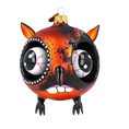 Load image into Gallery viewer, Dark Owl- Guardian of the Night.. Handmade Glass Christmas ornament. 2022-118
