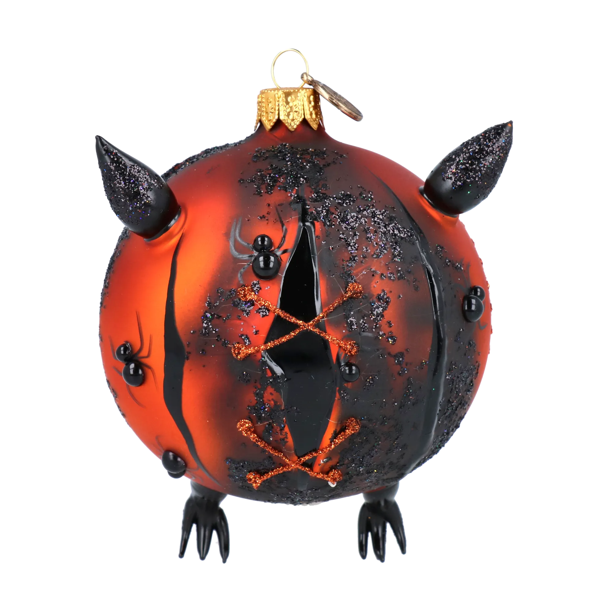 Dark Owl- Guardian of the Night.. Handmade Glass Christmas ornament. 2022-118